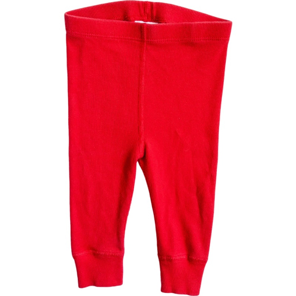 Hanna Andersson Red Ribbed Baby Leggings Size 6-12M